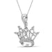 1/10 Carat T.W. Genuine White Diamond Crown Pendant in 14K White Gold