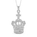 1/7 Carat T.W. Genuine White Diamond Crown Pendant in 14K White Gold