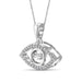 1/7 Carat T.W. Genuine White Diamond Evil Eye Pendant in 14K White Gold