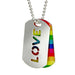Silver and Rainbow Enamel LOVE Tags