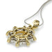 Yellow and White Gold Peace Pendant with Hearts