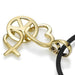 Yellow Gold Love Peace and Hope Pendant on Rubber Cord