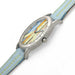 Striped Face and Blue Strap watch