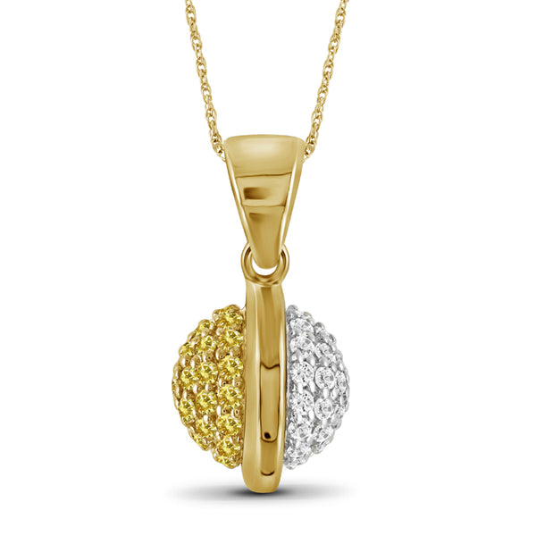 Diamonair Gold Round Pendant with Chain