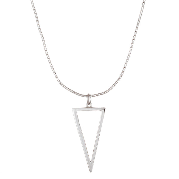 Sterling Silver Eco Dangle Open Triangle Necklace