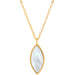 Stainless Steel Mother Of Pearl Marquise Necklace