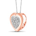 1/7 Carat T.W. Genuine White Diamond Heart Pendant in 14K Rose Gold