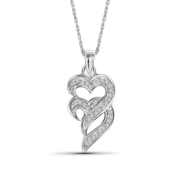 1/10 Carat T.W. Genuine White Diamond Heart Pendant in 14K White Gold