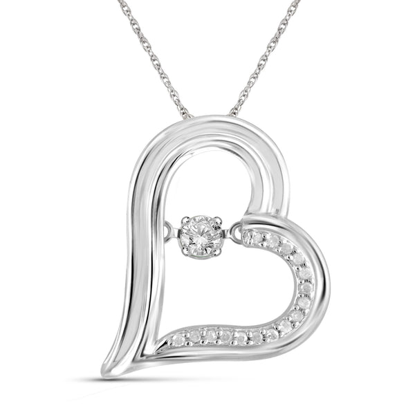 1/4 Carat T.W. Genuine White Diamond Heart Pendant in 14K White Gold