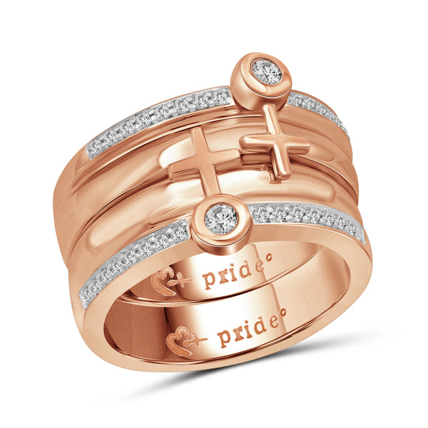 1/2 CTW 14K Rose Gold Male Insignia Combination Ring