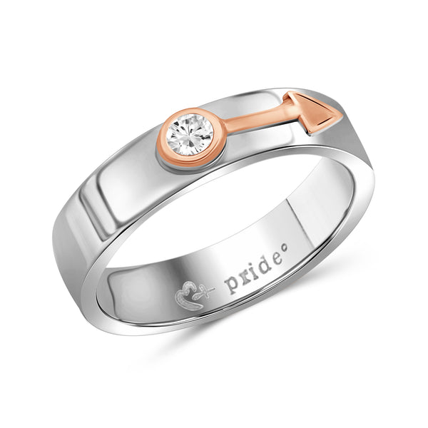 1/5 CTW 14K Two-tone Rose Gold Male Insignia Ring