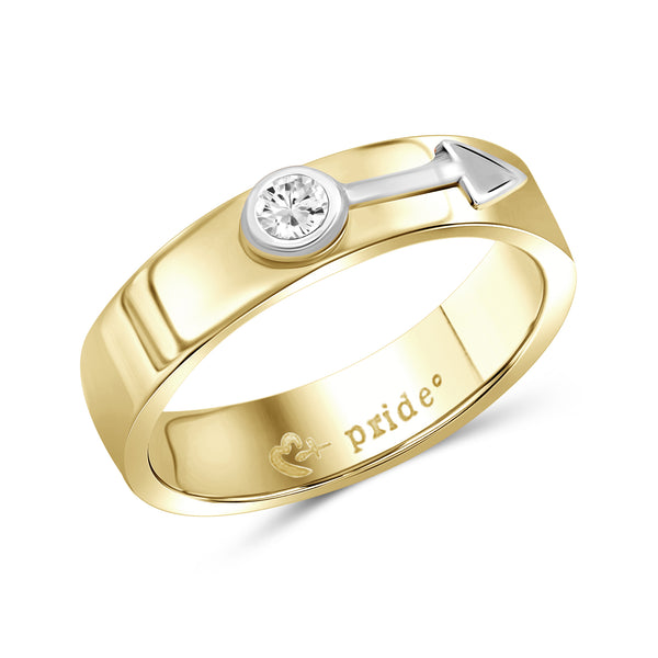 1/5 CTW 14K Yellow Two-tone Gold Male Insignia Ring