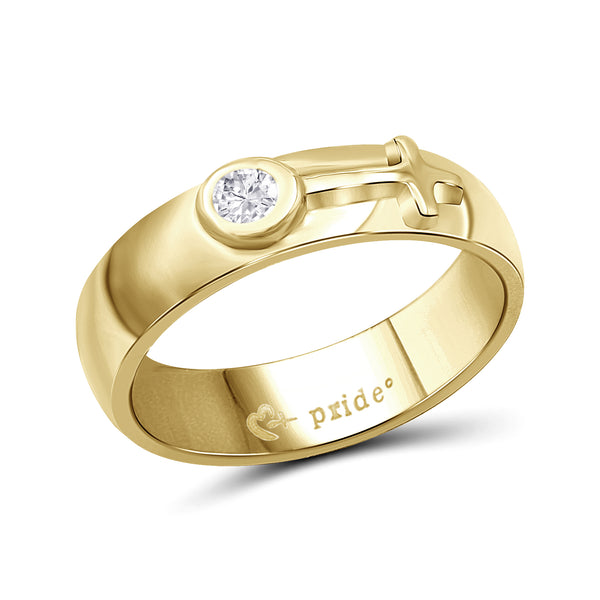 1/5 CTW 14K Yellow Gold Ring with Female Insignia