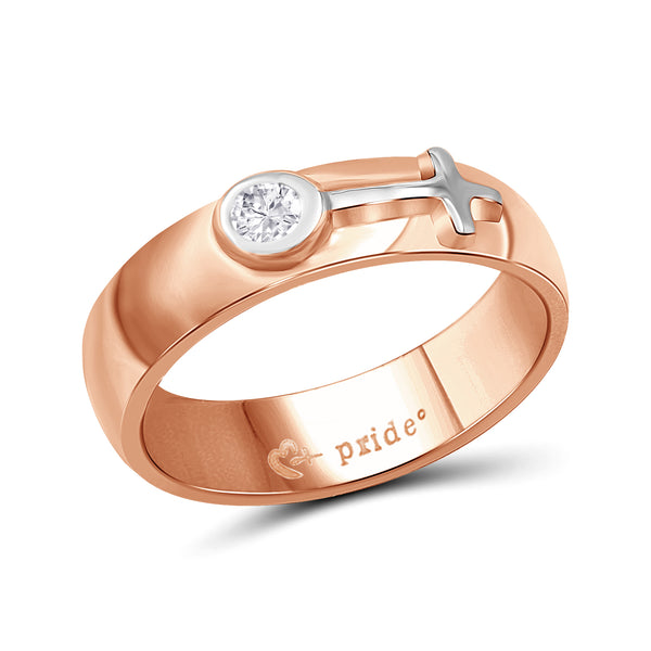 1/5 CTW 14K Rose Two Tone Gold Ring with Female Insignia