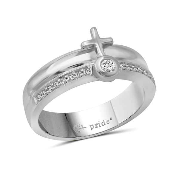 1/4 CTW 14K White Gold Female Insignia Combination Ring