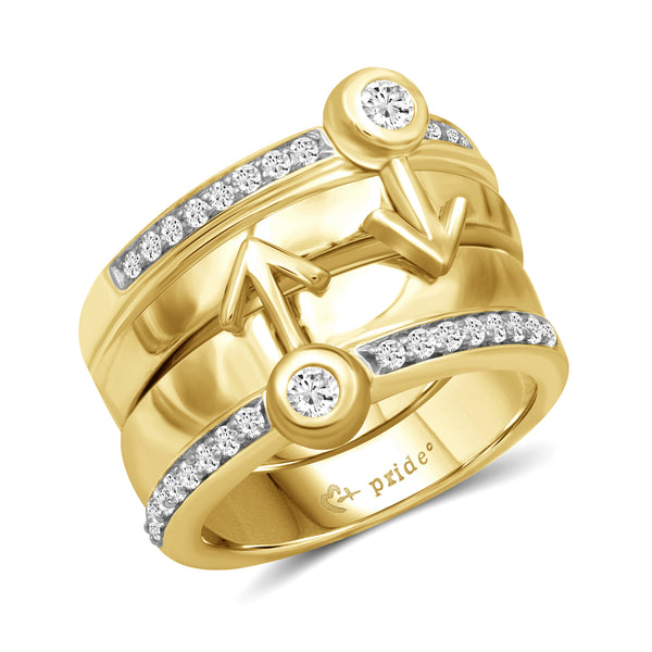 1/2 CTW 14K Yellow Gold Male Insignia Combination Ring