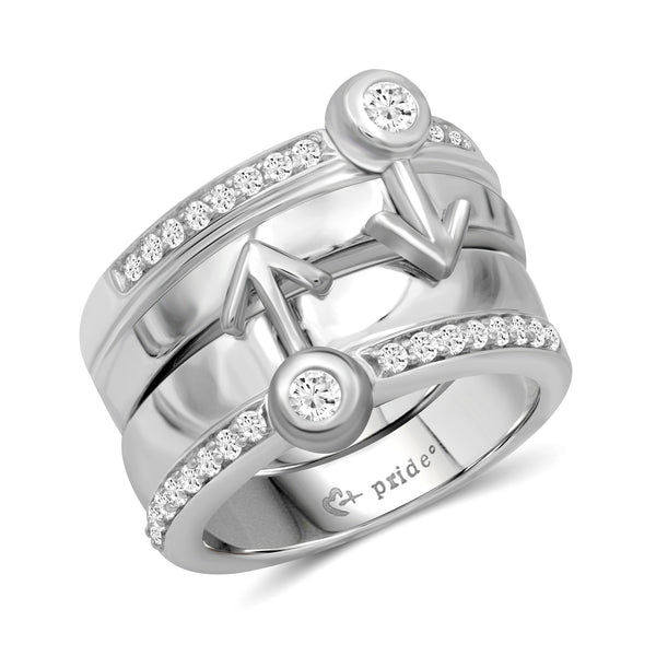 1/2 CTW 14K White Gold Male Insignia Combination Ring