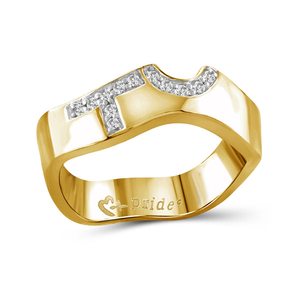 1/10 Carat Diamonds 14k Yellow Gold Female Insignia Ring