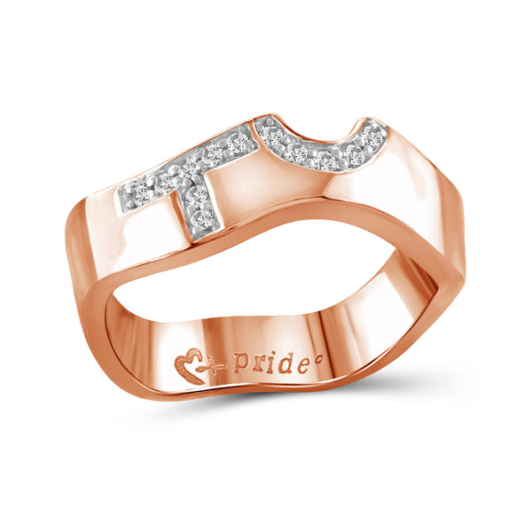 1/10 Carat Diamonds 14k Rose Gold Female Insignia Ring