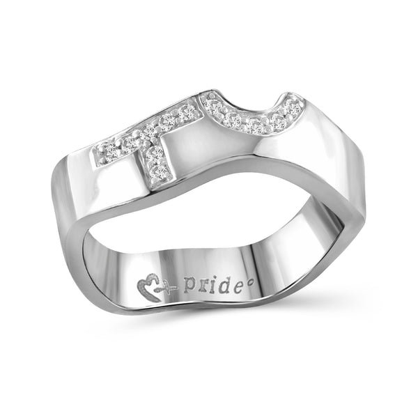 1/10 Carat Diamonds 14k White Gold Female Insignia Ring