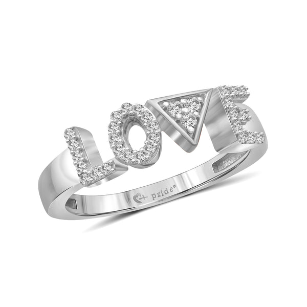 1/5 CT. T.W. Diamond "LOVE" Anniversary Ring in 14K White Gold