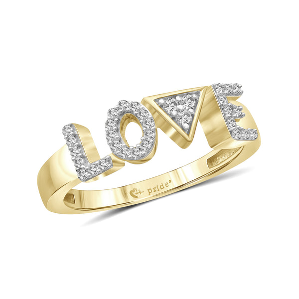 1/5 CT. T.W. Diamond "LOVE" Anniversary Ring in 14K Yellow Gold