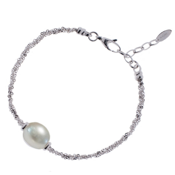 Silver Chain & Pearls Bracelet