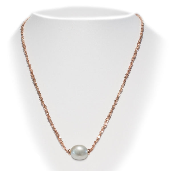 Rose gold plated silver necklace