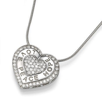 Gold and Diamonds Heart Pendant on Chain