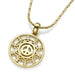 Gold Moveable Peace Pendant with People Charms