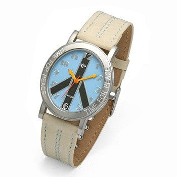 Blue Face and Cream Strap watch