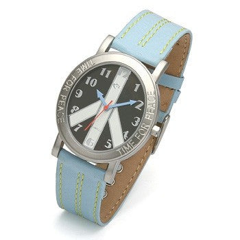 Black Face and Blue Strap watch