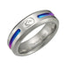 Grey Titanium Ring with Rainbow Colors