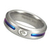 Grey Titanium Ring with Rainbow Colors